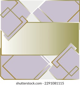 frame with rectangular patterns gold and pink colors
