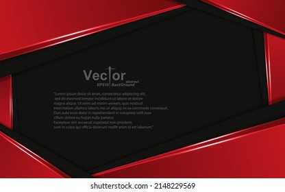 Frame red black for layout concept abstract banner