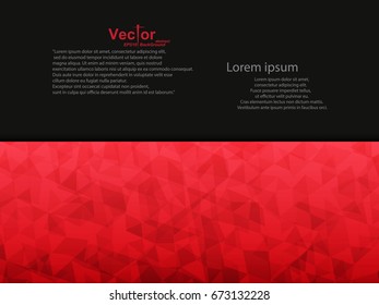 frame red black polygon abstract background