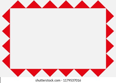 Frame of red and black triangles.