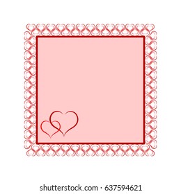 Frame red of heart card. Fashion graphic background design. Modern stylish abstract texture. Colorful template for prints, textiles, wrapping, wallpaper, website. Design element. Vector illustration