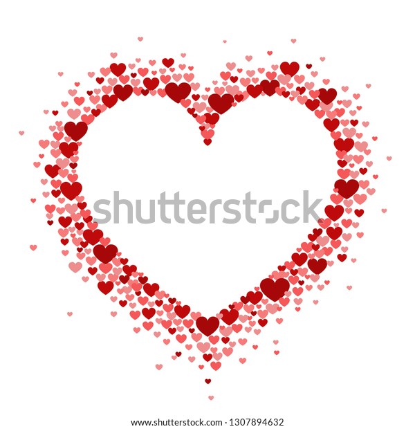 Frame Red Hearts Shape Hart Vector Stock Vector (Royalty Free ...