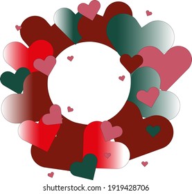 marco de subtexto de corazones rojos