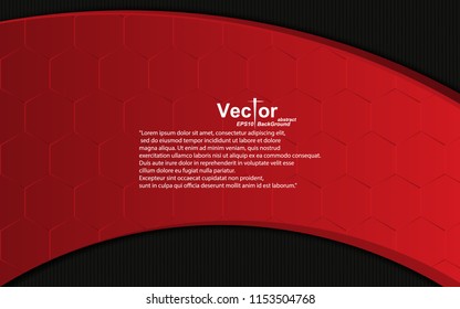 frame red line hexagon art black background