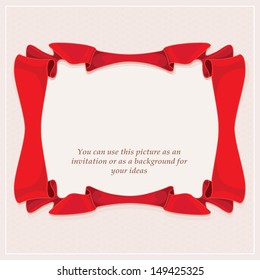 Frame of red ribbon.