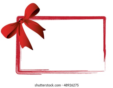 frame with a red ribbon