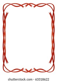 frame red ribbons pattern