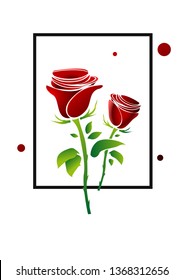 Frame red roses