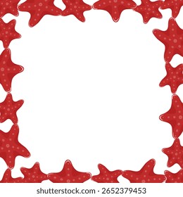 A frame with red starfish