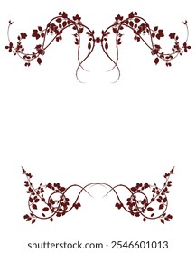 frame in red tones with roses pattern decoration for celebration. vector stock image