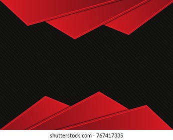 frame red triangle black line abstract background deep overlap concept