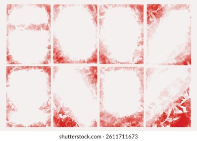 Frame Red watercolor wet wash splash invitation card background template collection