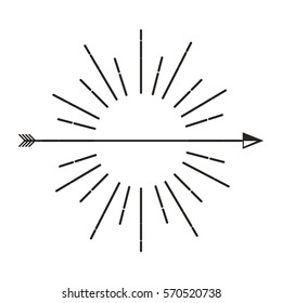 frame retro with arrows vector illustration design