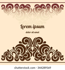 frame with retro ornament in brown tones.vector illustration