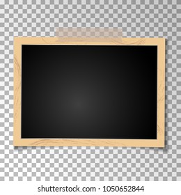 Frame retro photo on transparent background. Vintage Horizontal blank old photography. Vector illustration