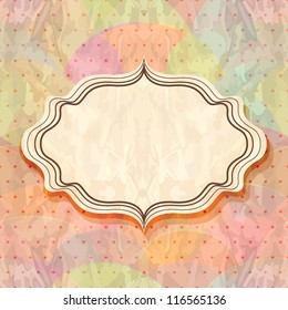 Frame in retro seamless background.