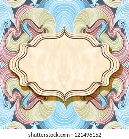 Frame in retro seamless background.