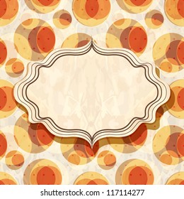 Frame in retro seamless background with circles