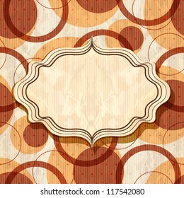 Frame in retro seamless background with circles