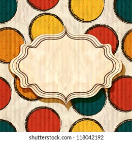 Frame in retro seamless background with circles