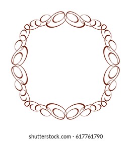 Frame in retro style.Brown on white.Vector illustration.