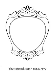 Frame in retro style.Vector illustration.  Black on white. 
