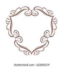 Frame in retro style.Vector illustration. Brown on white. 