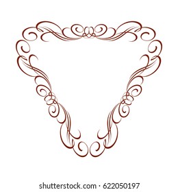 Frame in retro style.Vector illustration. Brown on white. 