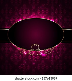 Frame in retro vintage background. Vector illustration.