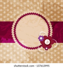 Frame in retro vintage background. Vector illustration.