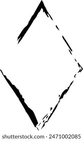 Frame rhombus texture element, outline border grunge shape icon, decorative doodle for design in vector illustration