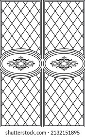 frame of rhombuses, monograms, pattern