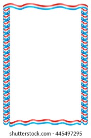 Frame of ribbon with the colors of the Luxembourg flag