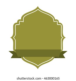 frame ribbon green icon vector illustration design