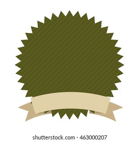 frame ribbon green icon vector illustration design
