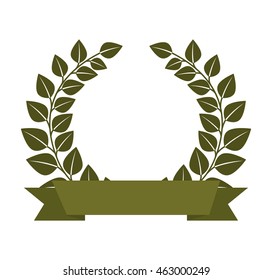 frame ribbon green icon vector illustration design