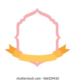frame with ribbon isolated icon design, vector illustration graphic