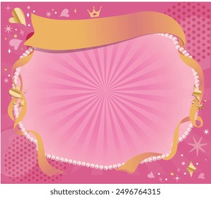frame ribbon sweet beauty royal decoration border antique pink fun