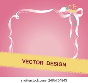 frame ribbon sweet beauty royal decoration border antique pink flower floral