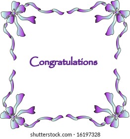 Frame of ribbons and bows for congratulation card background vector