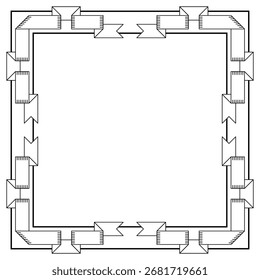 Frame with ribbons. Decorative abstract background.
