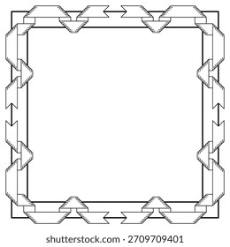 Frame with ribbons. Decorative abstract background.