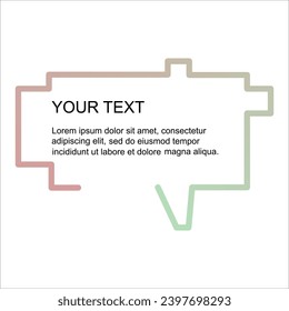 
A frame with right angles, a geometrically stylized frame with a gentle gradient, for inserting text or thoughts into it. Vector for the design of infographics