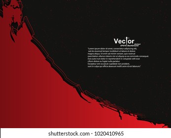 frame rip torn deep dimension line red black grunge broken abstract background 