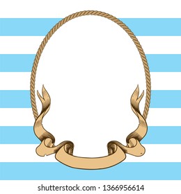 frame with rope and ribbon