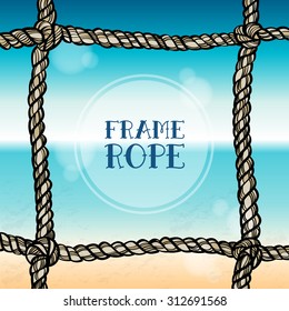 Frame rope sea sign background