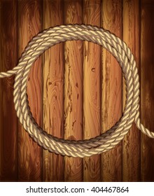 frame of ropes on a wooden background