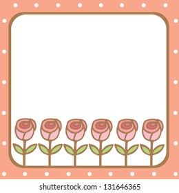 Frame of rose flower on empty space background