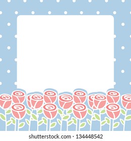 Frame of rose flower on empty space background