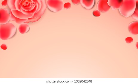 Frame of rose petals. Design layout for decoration of promotional products. Wallpaper for the screen.